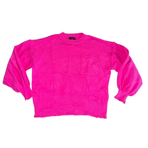 Super Soft Hot Pink Knit Sweater - Picture 2 of 11